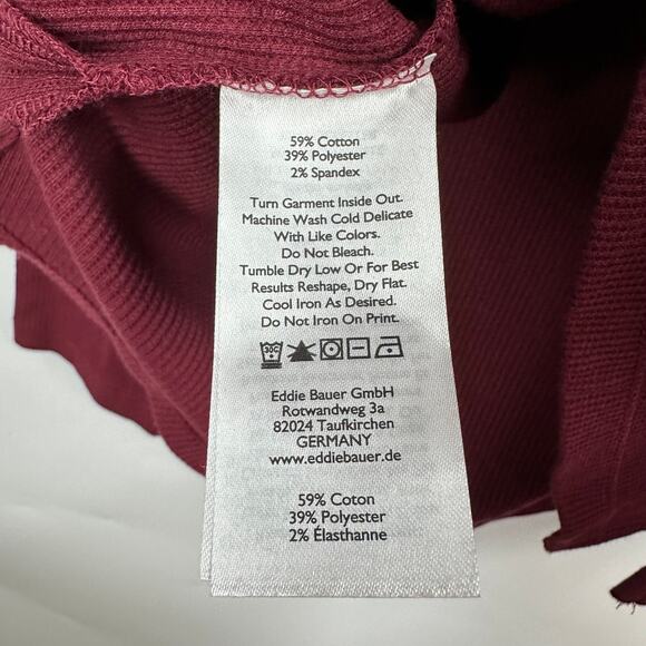 Eddie Bauer Women's Long Sleeve V-Neck T-Shirt Medium NWT Berry - Picture 4 of 7